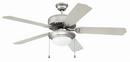 52 in. Ceiling Fan with Light in Brushed Satin Nickel