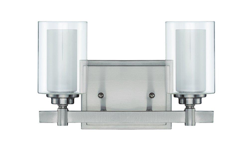 Craftmade Brushed Polished Nickel 60W 2-Light Candelabra E-12 Base Incandescent Bath Light 