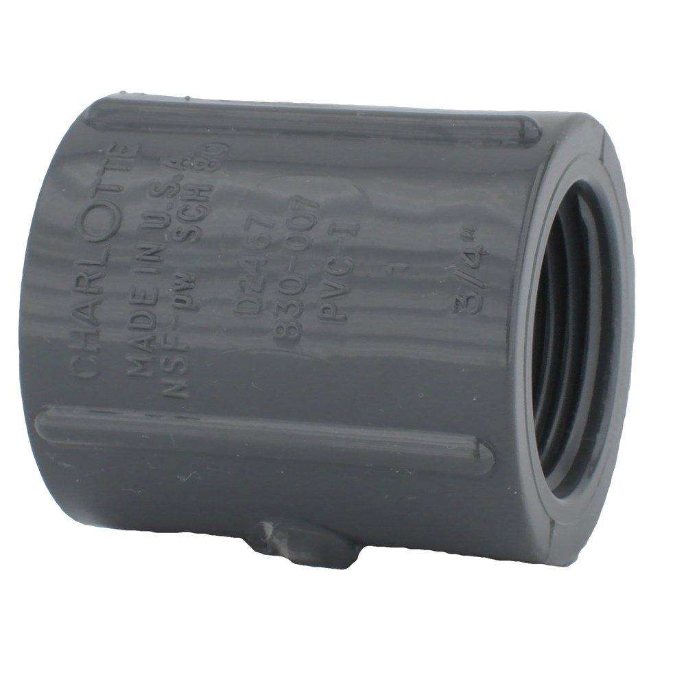 Grey PVC Schedule 80 Threaded Coupling 