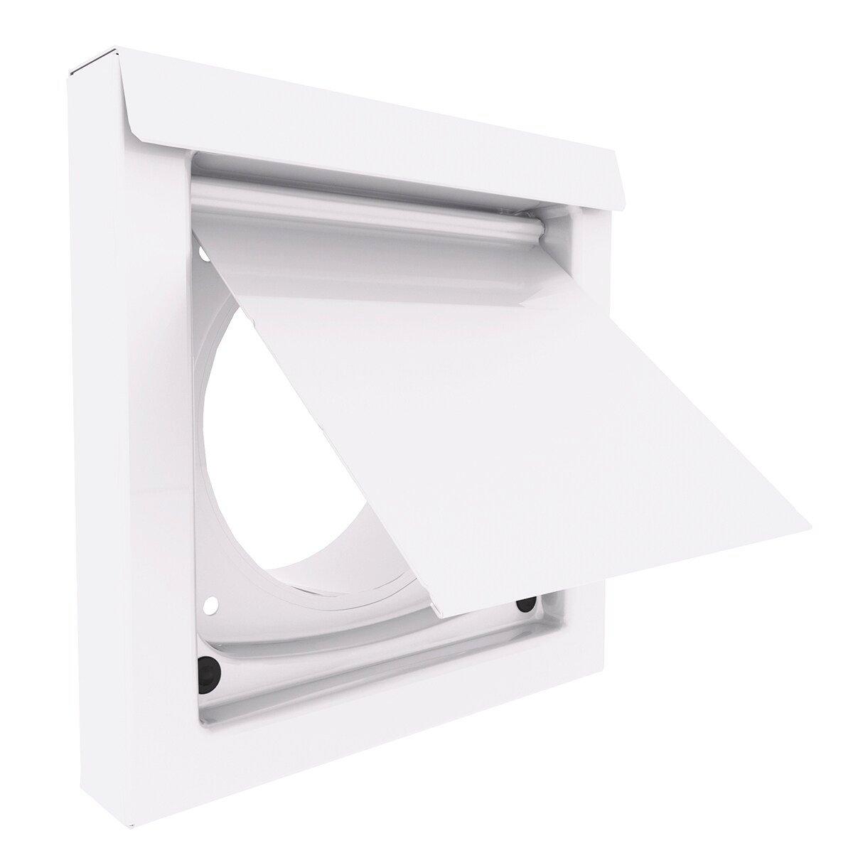 InOvate&reg; White 6-1/2 x 6-9/20 x 4 in. Wall Vent Steel and Plastic 