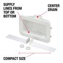 Oatey&reg; White 10-3/10 x 6-19/50 x 3-3/100 in. Washing Machine Supply Box 