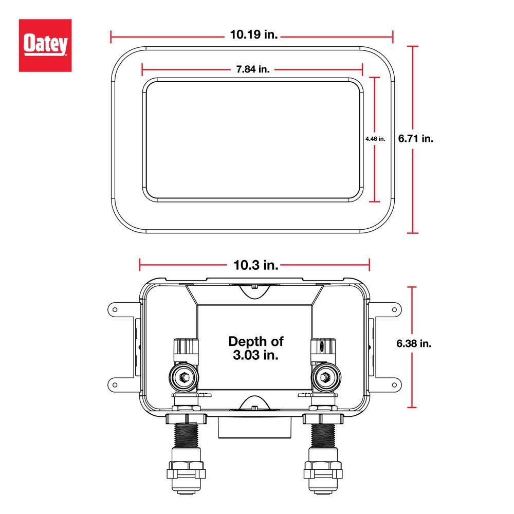 Oatey&reg; White 10-3/10 x 6-19/50 x 3-3/100 in. Washing Machine Supply Box 