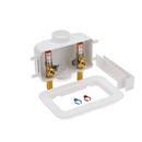 Oatey&reg; White PVC Washing Machine Quarter-turn Hammer Assembled Outlet Box 