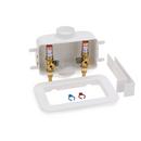 Oatey&reg; White PVC Washing Machine Quarter-turn Hammer Assembled Outlet Box 