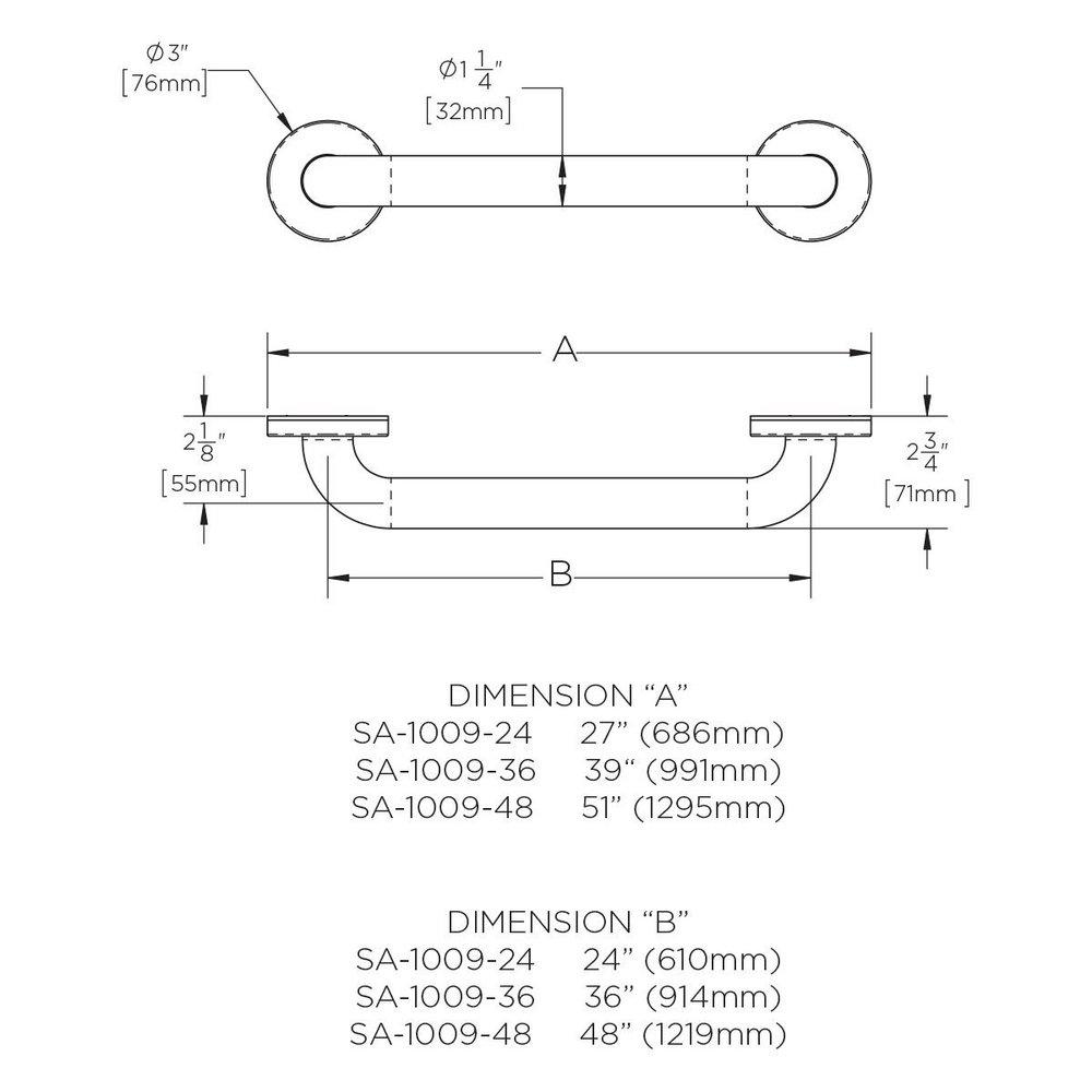 Speakman Polished Chrome 1-1/4X24 G/BAR CP 