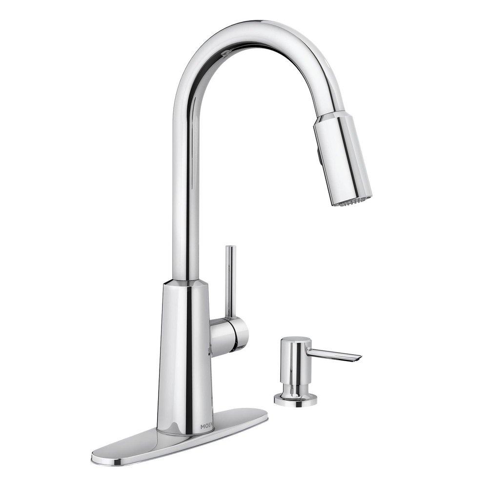 Moen S5560 Collection One-Handle High Arc Single Mount Beverage Faucet – Chrome Finish, Pull-Down Design