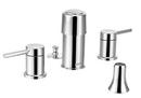 Moen Polished Chrome Double Lever Handle Bidet Faucet Trim 