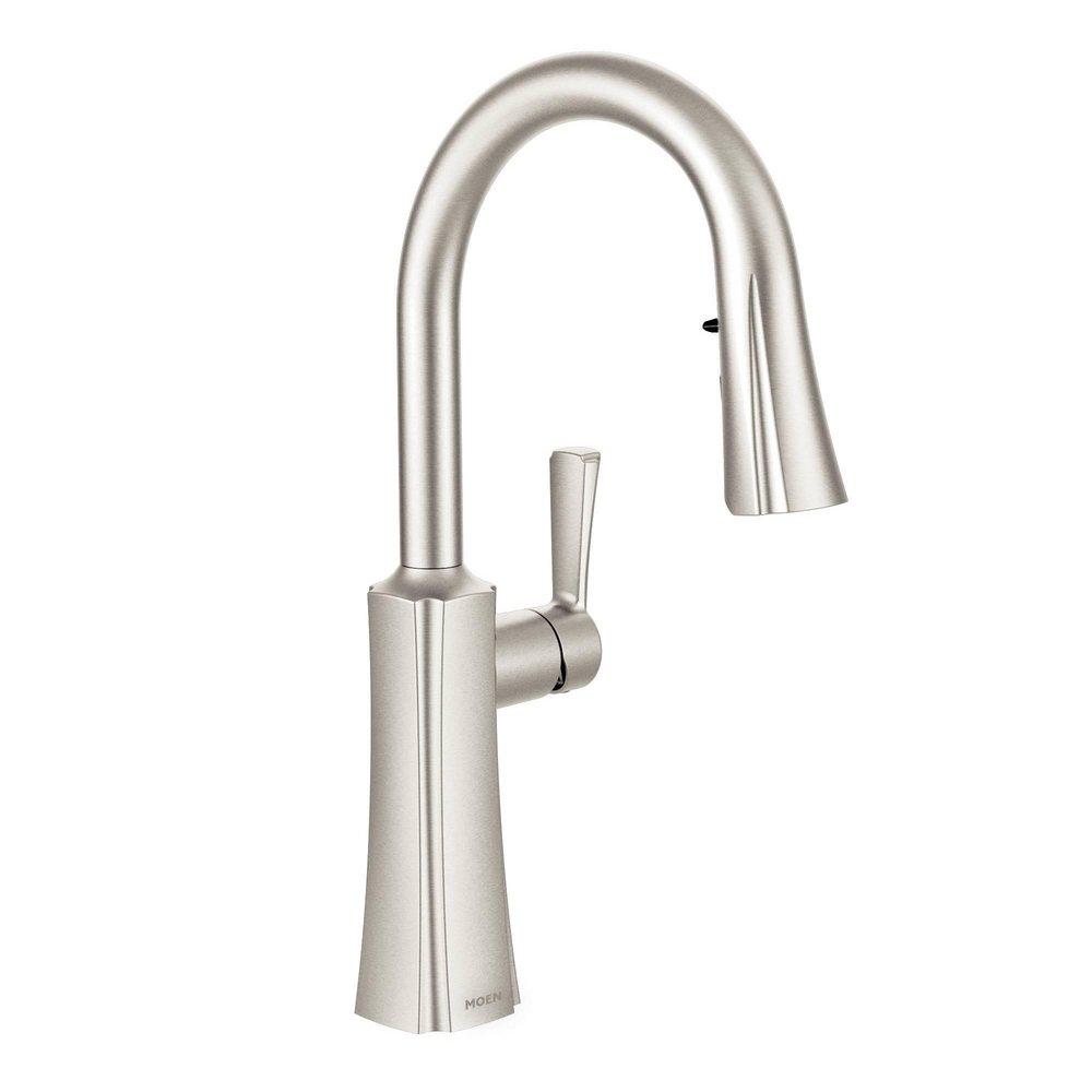 Moen Spot Resist&trade; Stainless Single Handle Pull Down Kitchen Faucet with Power Clean and Reflex Technology 