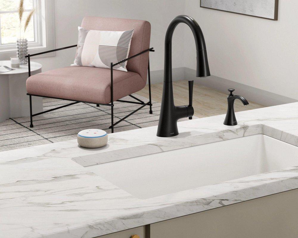 Moen Black Deckmount Transitional Soap Dispenser 