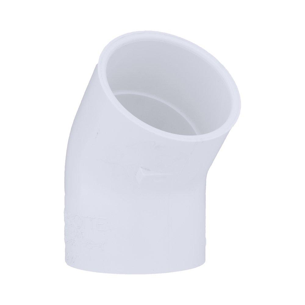 White PVC Schedule 40 45&deg; Elbow 