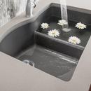 BLANCO Cinder 32 x 20-7/8 in. No Hole Composite Double Bowl Undermount Kitchen Sink 