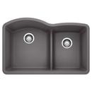 BLANCO Cinder 32 x 20-7/8 in. No Hole Composite Double Bowl Undermount Kitchen Sink 