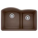 32 x 20-7/8 in. No Hole Composite Double Bowl Undermount Kitchen Sink in Cafe Brown