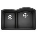 BLANCO Anthracite 32 x 20-7/8 in. No Hole Composite Double Bowl Undermount Kitchen Sink 
