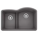 32 x 20-7/8 in. No Hole Composite Double Bowl Undermount Kitchen Sink in Cinder