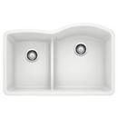32 x 20-7/8 in. No Hole Composite Double Bowl Undermount Kitchen Sink in White