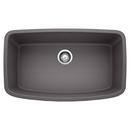 32 x 19 in. No Hole Composite Single Bowl Undermount Kitchen Sink in Cinder