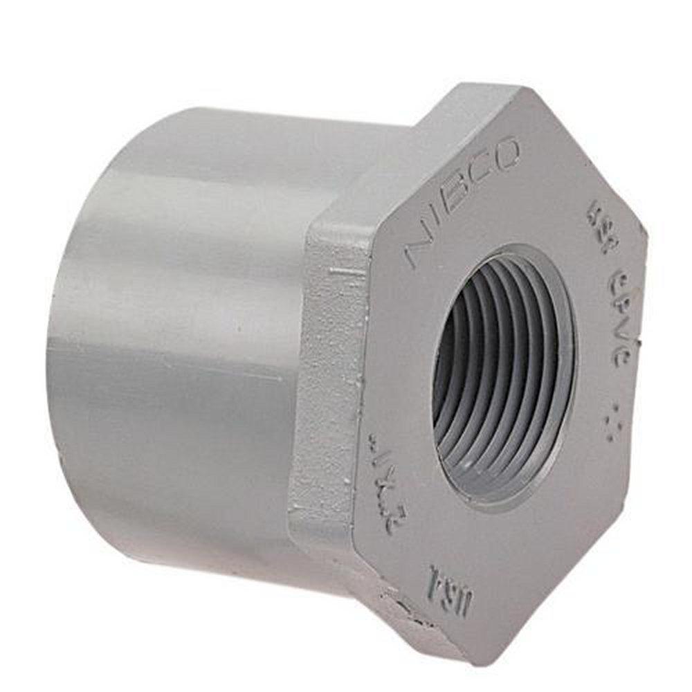 Chemtrol Light Grey Spigot x FPT 300# Sch. 80 CPVC Bushing 