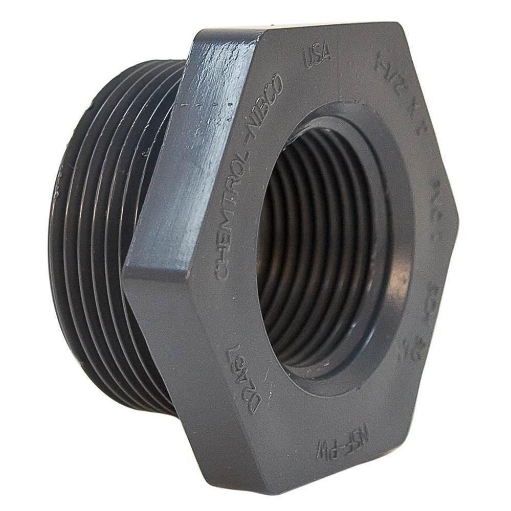Chemtrol Dark Grey MPT x FPT 300# Sch. 80 PVC Bushing 