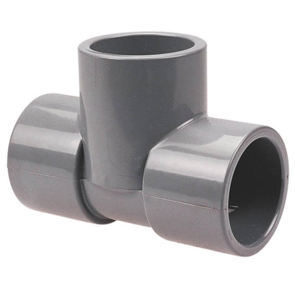 Chemtrol Light Grey Socket Straight Schedule 80 CPVC Tee 