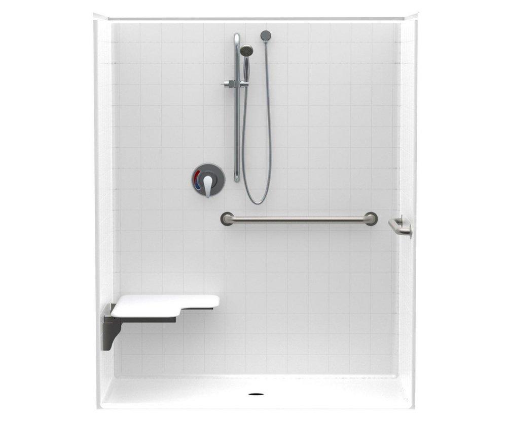 Aquatic White 32-1/4 x 62 x 76-7/8 in. Alcove Shower Unit 