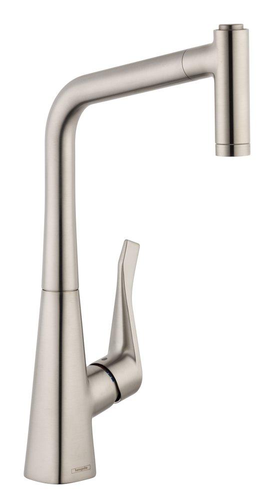 Hansgrohe Steel Optic Single Handle Pull Out Kitchen Faucet 