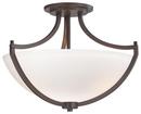 12-1/2 in. 100W 3-Light Medium E-26 Ceiling Light with Etched Glass in Vintage Bronze