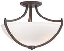 Minka Lavery Vintage Bronze 12-1/2 in. 100W 3-Light Medium E-26 Ceiling Light with Etched Glass 