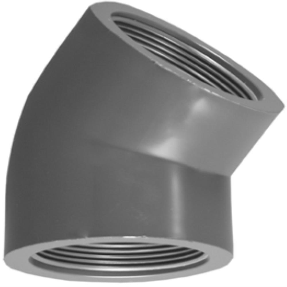 Grey Sch. 80 PVC Threaded 45 Elbow 