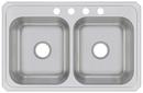 Elkay Brushed Satin 33 x 21-1/4 in. Stainless Steel Double Bowl Drop-in Kitchen Sink in Brushed Satin 