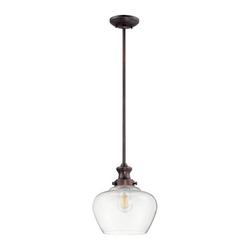 1-Light Pendant Light in Rubbed Bronze