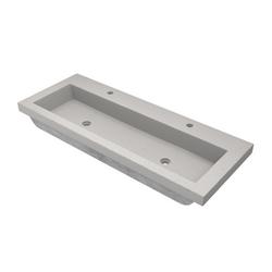 48 in. Dual Mount Rectangular Concrete Bathroom Sink in Ash