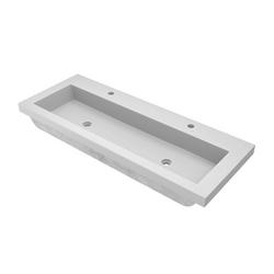 48 in. Dual Mount Rectangular Concrete Bathroom Sink in Pearl