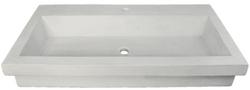 36 in. Dual Mount Rectangular Concrete Bathroom Sink in Pearl
