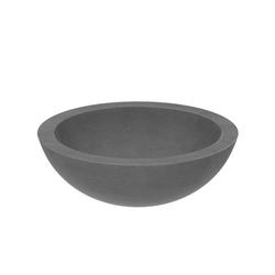 17 in. Vessel Mount Round Concrete Bathroom Sink in Slate