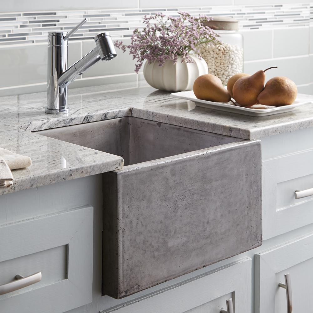 Native Trails Ash 15 x 15 in. Apron Front and Undermount NativeStone&reg; Bar Sink 