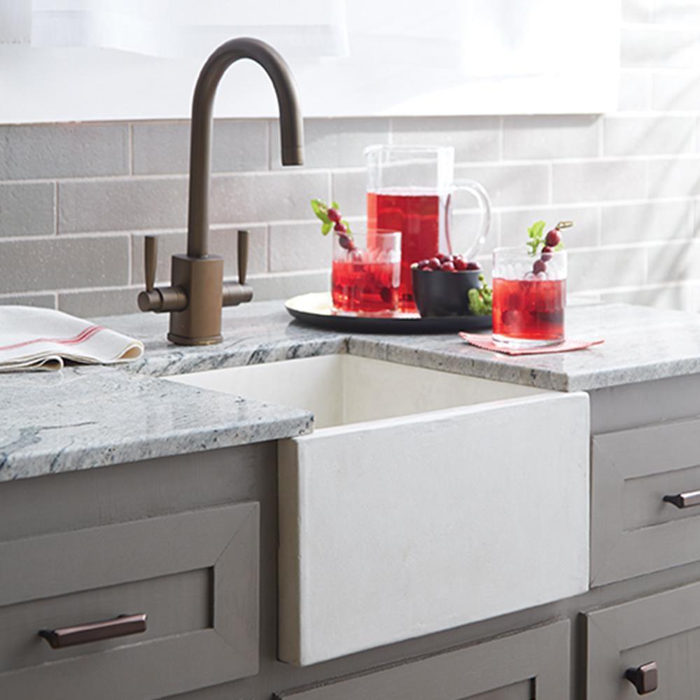 Native Trails Pearl 15 x 15 in. Apron Front and Undermount NativeStone&reg; Bar Sink 