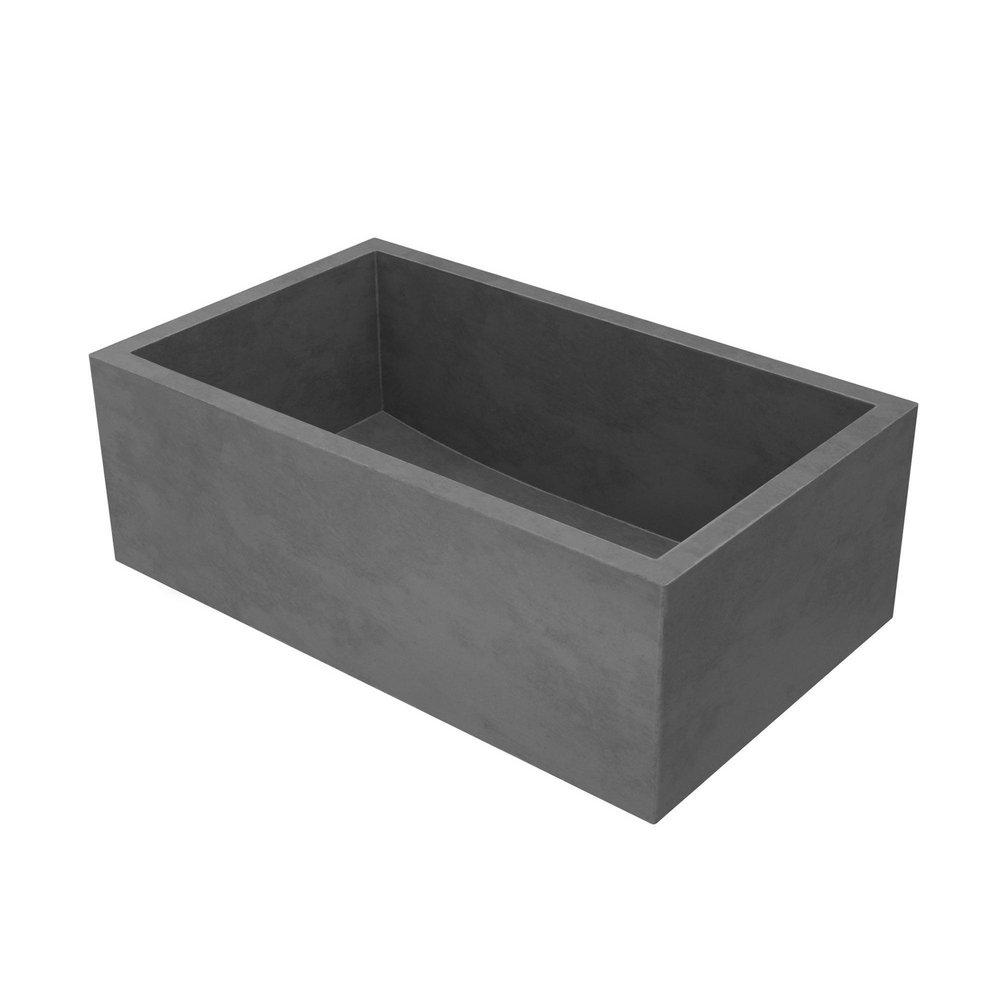 Native Trails Slate 30 x 18 in. Concrete Single Bowl Farmhouse Kitchen Sink 