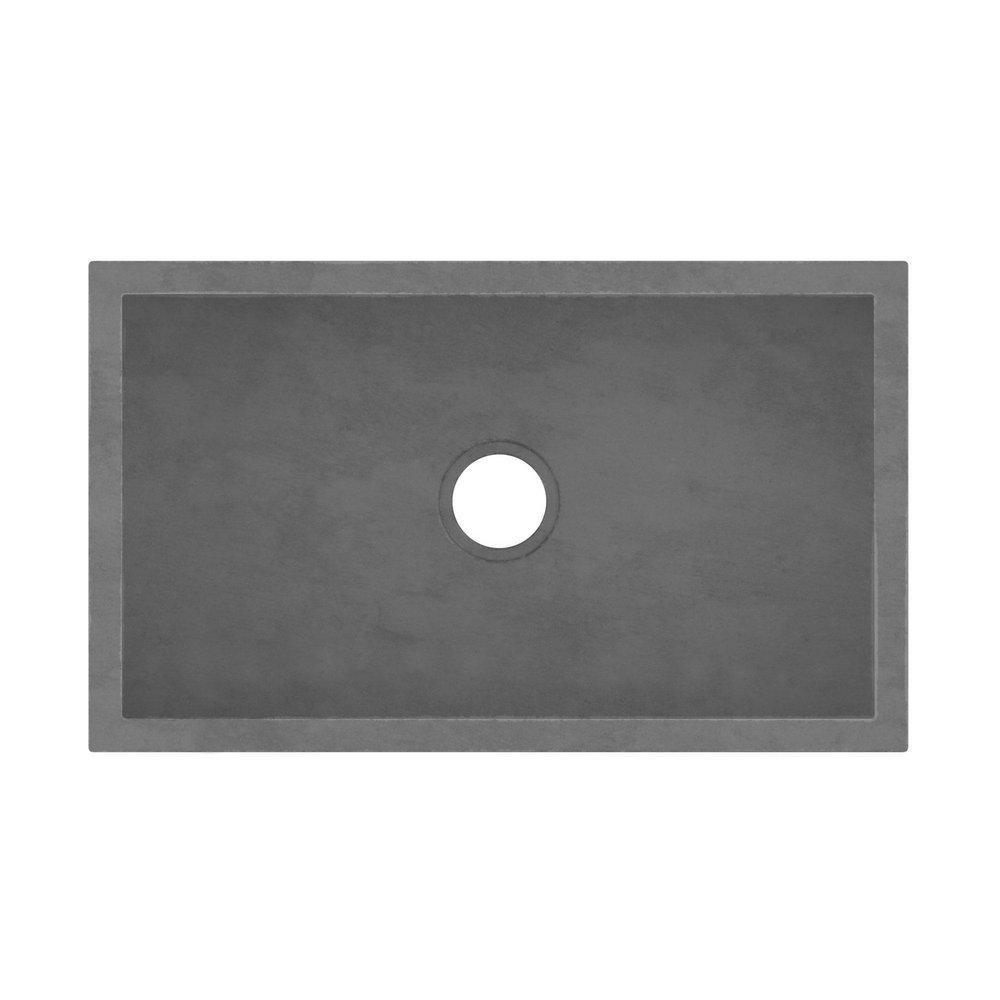 Native Trails Slate 30 x 18 in. Concrete Single Bowl Farmhouse Kitchen Sink 