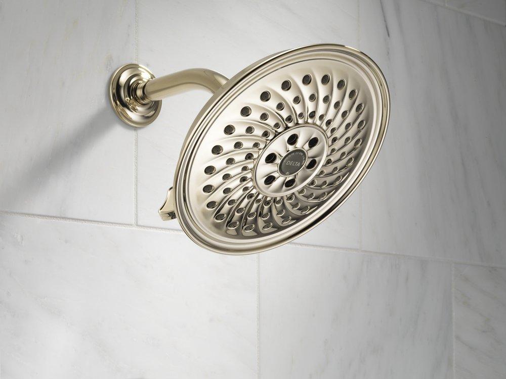 Delta Faucet Polished Nickel Multi Function H2Okinetic&reg;, Full Body and Pause Showerhead 