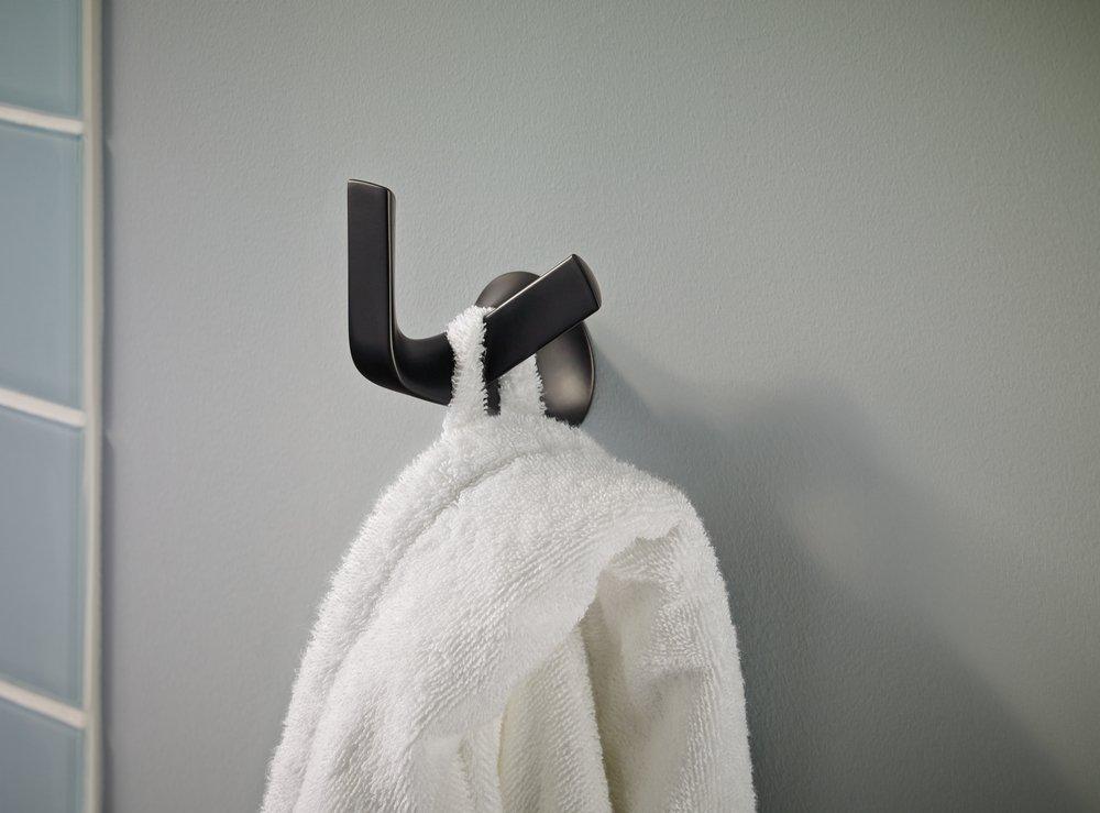 Brizo Matte Black 2-Hook Robe Hook 