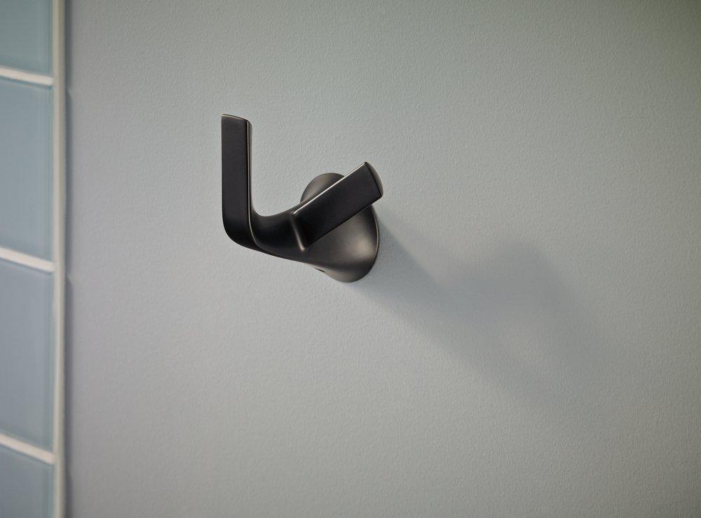 Brizo Matte Black 2-Hook Robe Hook 