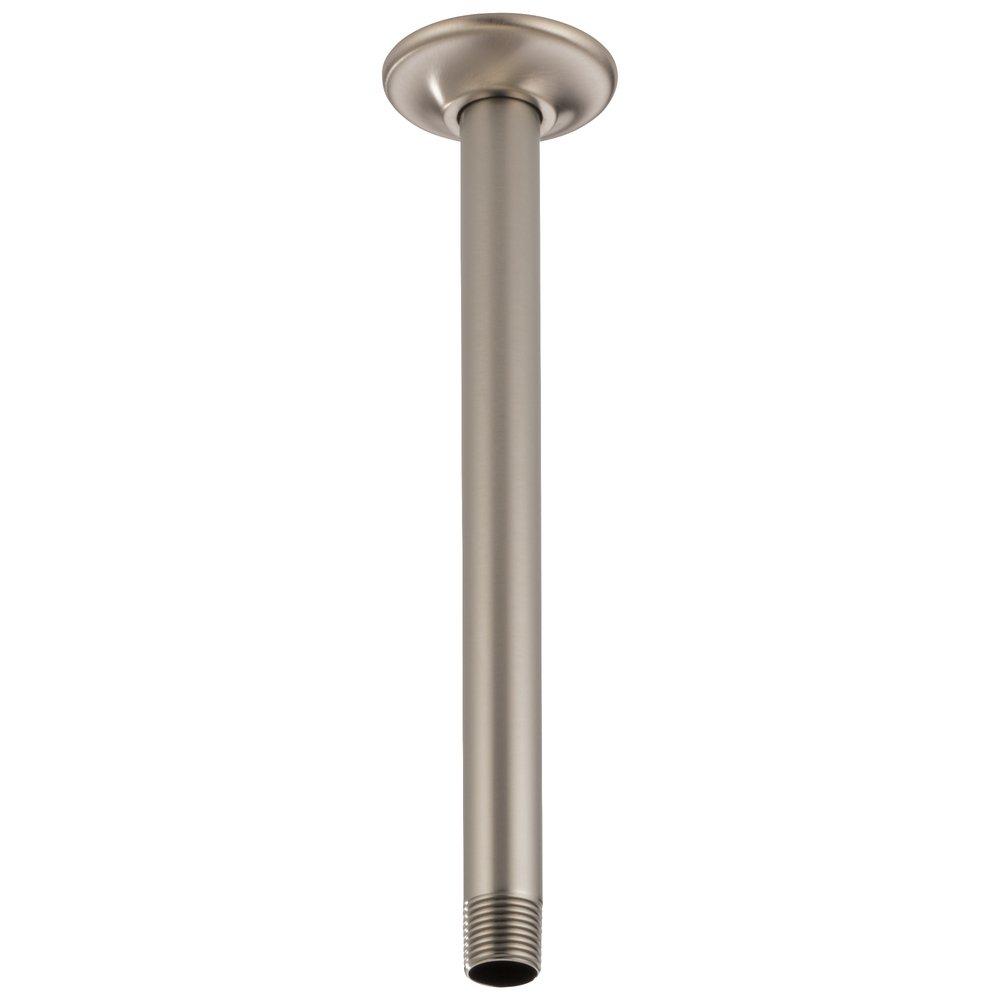Brizo Luxe Nickel 1/2 x 2-3/8 x 10 in. NPT Solid Brass Shower Arm and Flange 