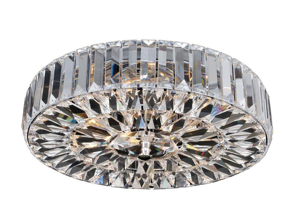 Kalco Lighting Chrome 16 in. 40W 4-Light Candelabra E-12 Incandescent Flush Mount Ceiling Fixture 