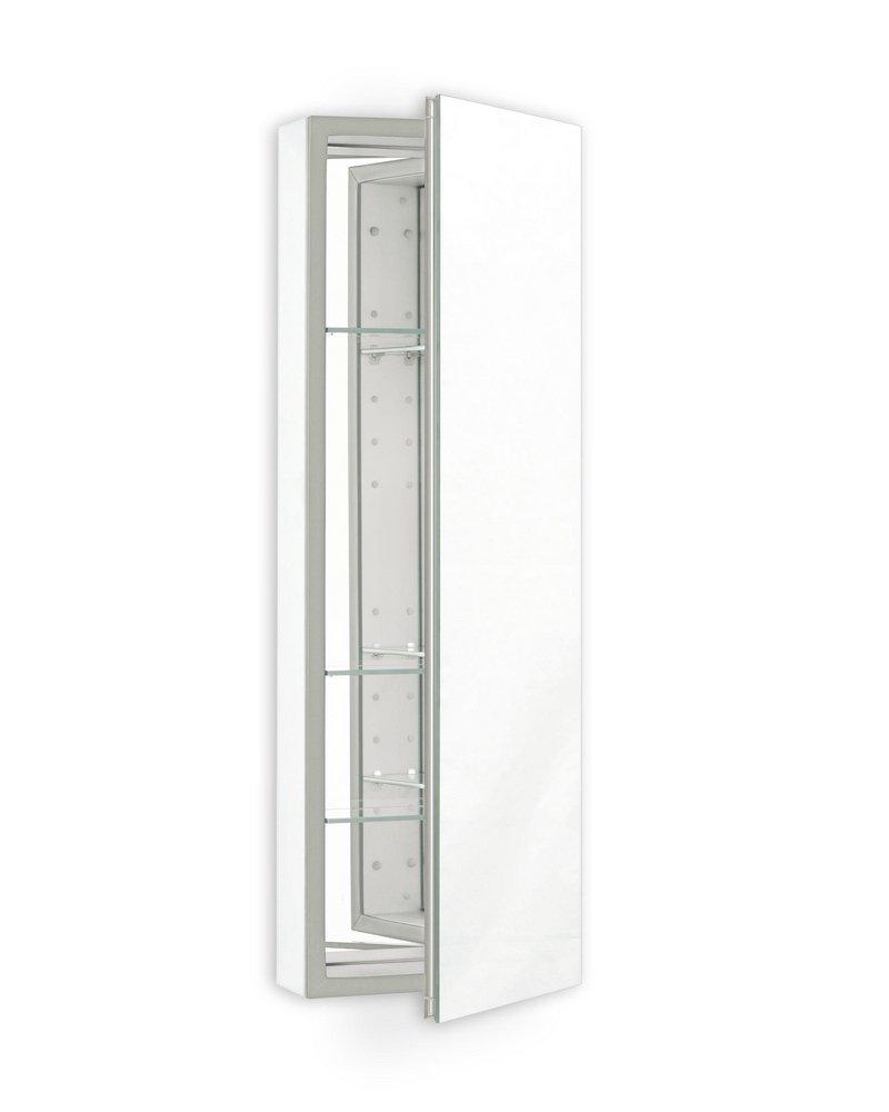 Robern Satin Anodized Aluminum/Classic Grey 30 in. Surface Mount and Recessed Mount Medicine Cabinet 