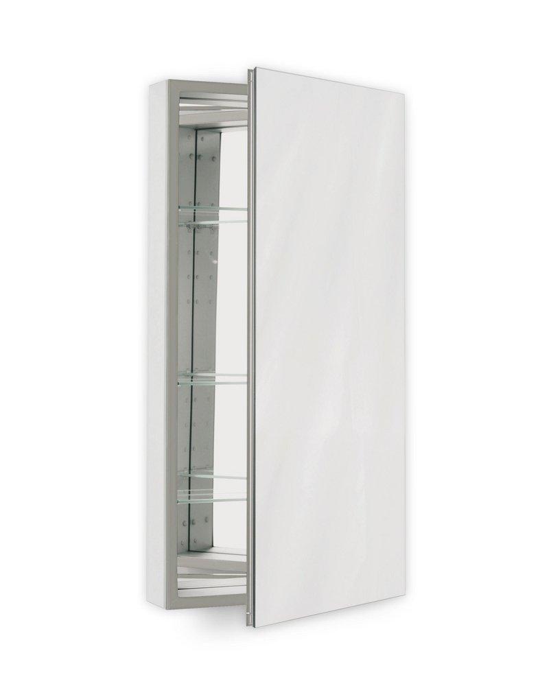 Robern Satin Anodized Aluminum/Classic Grey 39-3/8 in. Surface Mount and Recessed Mount Medicine Cabinet 