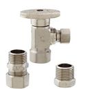 5/8 x 3/8 in. Round Handle Straight Supply Stop Valve in Brushed Nickel