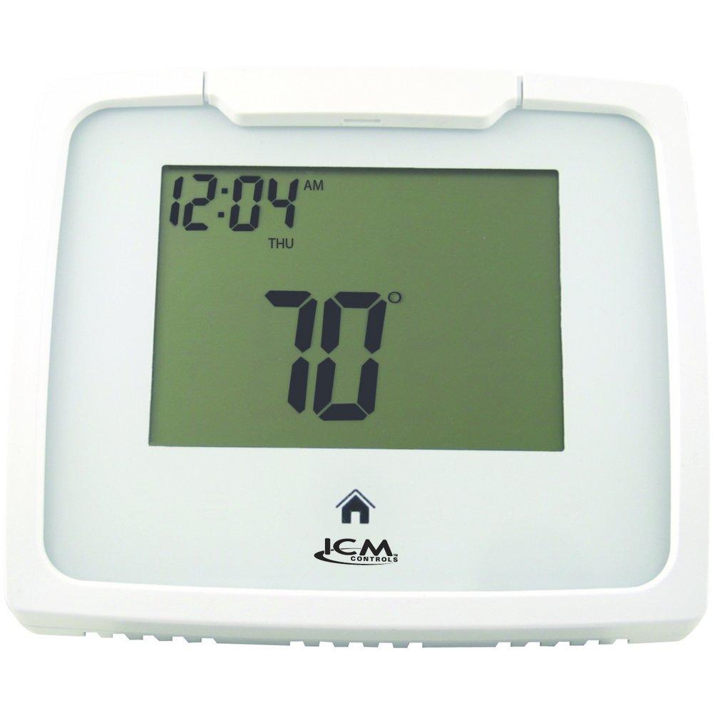 ICM Controls White I3-SER TOUCH Thermostat 7-DAY Programmable 