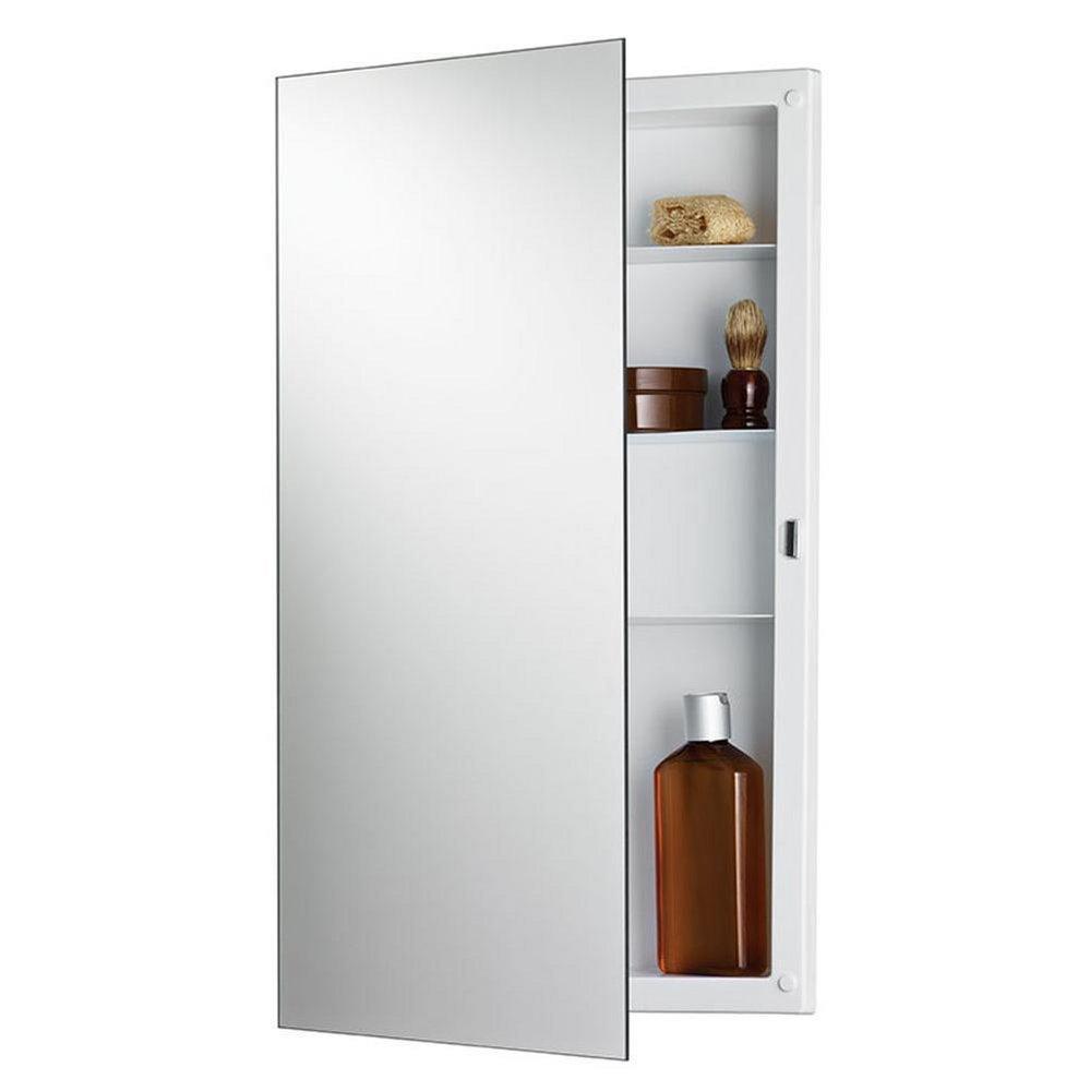 Rangaire Basic White 16 in. Frameless Pipeolet Mirror Edge Medicine Cabinet Overpacked 