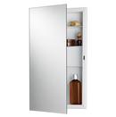 16 in. Frameless Pipeolet Mirror Edge Medicine Cabinet Overpacked in Basic White
